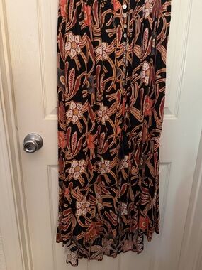 2 Black Floral Button-Front Maxi Skirts by Rachel Zoe. Both skirts included